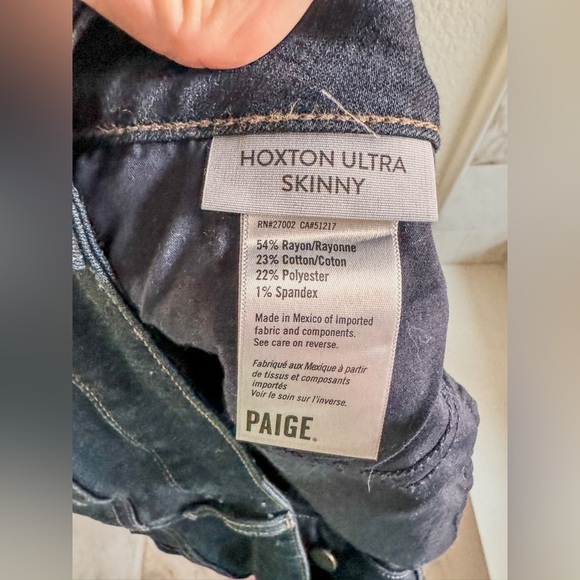 PAIGE Hoxton Ultra Skinny Jeans Womens Size 29 High-Rise High Waisted Dark Wash - Picture 9 of 10